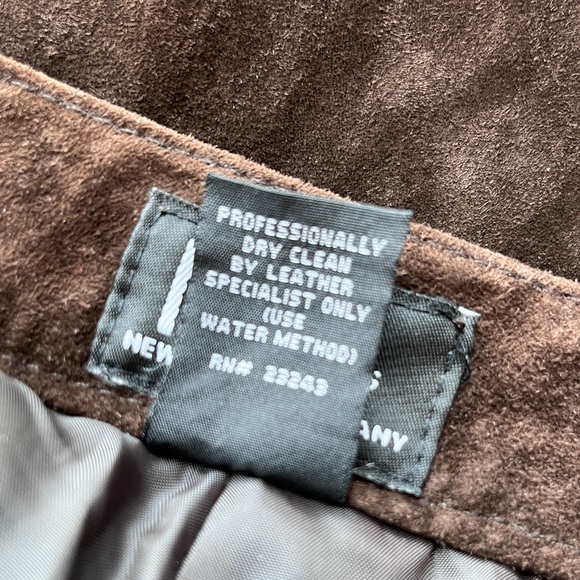 Vintage 100%Genuine Suede Pant Luxurious Deep Brown Straight Leg High Waist - Picture 12 of 14